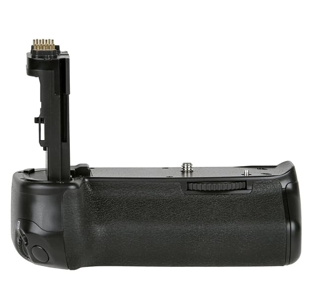 Empuñadura de batería ayex en una Canon EOS 6D Mark II mostrando sus mandos para vertical
