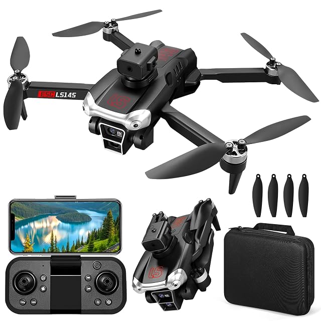 Minidron plegable blanco GQBVPN con la cámara inclinada hacia abajo