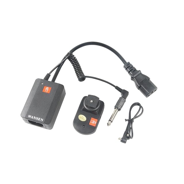 Juego de disparador de flash Andoer WanSen AC-04 con emisor, receptor y cable de sincronización