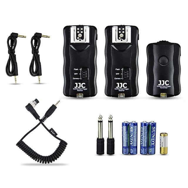 Juego de disparador JJC extendido con un emisor, dos receptores y sus cables