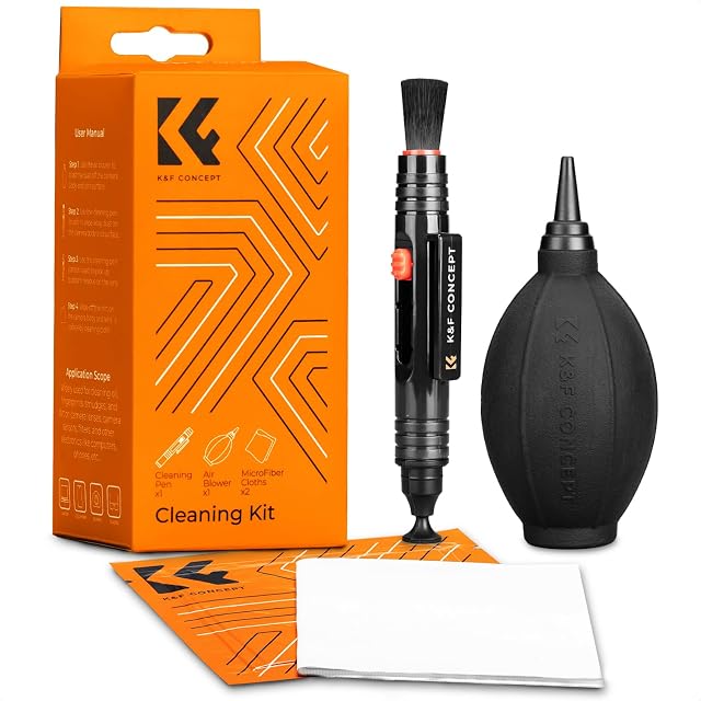 Kit de limpieza K&F Concept con su pera de aire con válvula y su paño de microfibra