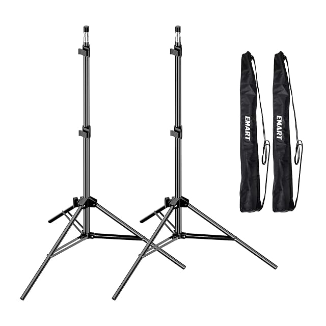 Pareja de pies de luz EMART de aluminio extendidos, con sus bolsas de transporte de nailon negro