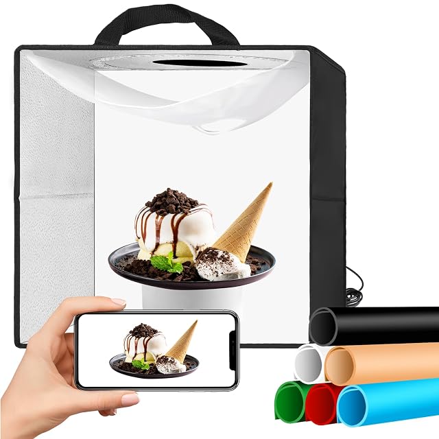 Carpa de luz EMART de 40 cm con su asa de transporte, fondos y cable USB