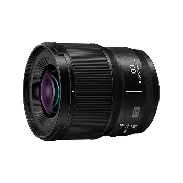 Objetivo macro Panasonic Lumix S-E100 negro, un barril corto para un 100mm de formato completo