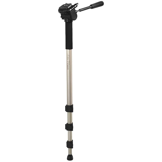Monopié Hama Star 78 Mono de aluminio color champán con su rótula de 3 ejes y nivel de burbuja