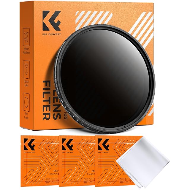 Filtro ND variable K&F Concept con su aro moleteado de patrón trapezoidal