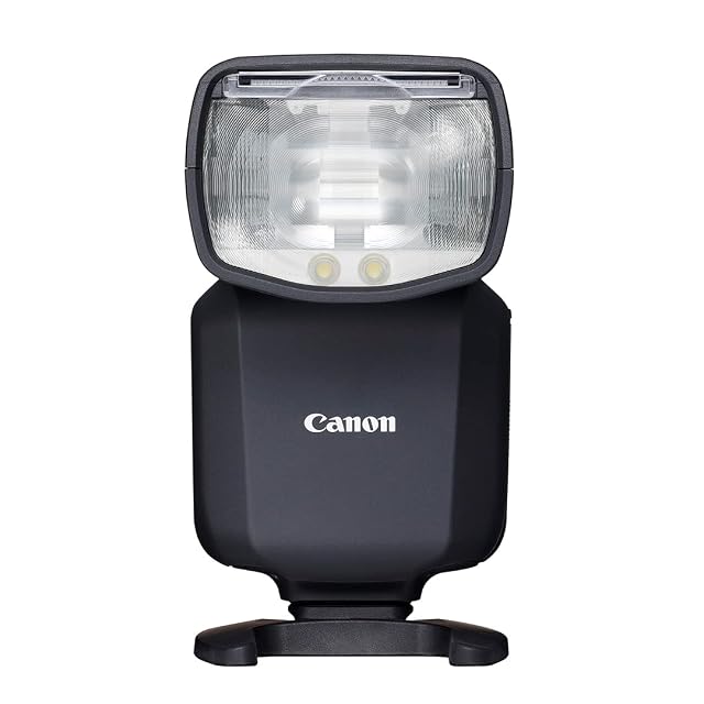 Flash Canon Speedlite EL-5 negro con su cabezal ancho y su pie con bloqueo