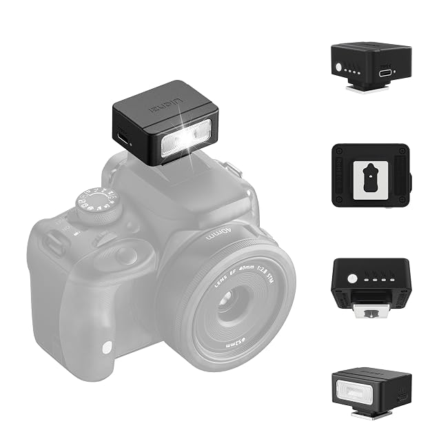 Miniflash ULANZI SL01 negro, apenas más grande que la zapata sobre la que va