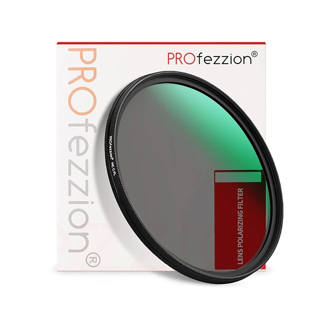 Polarizador circular PROfezzion de 58 mm con su aro giratorio y su estuche