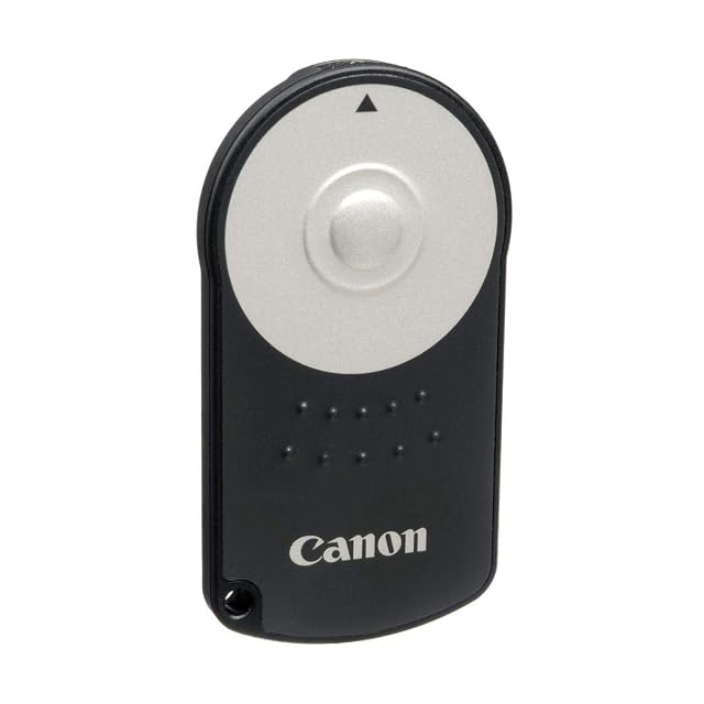 Disparador remoto infrarrojo Canon RC-6, negro, visto de frente