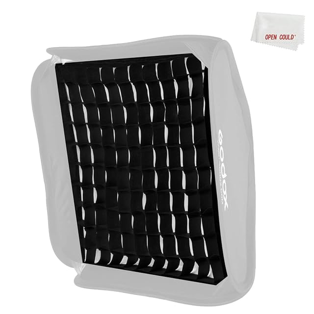 Rejilla de panal negra AMBITFUL extendida, dimensionada para una softbox de 60 por 60 cm