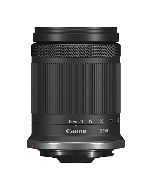 Objetivo zoom Canon RF-S 18-150mm negro, barril recogido, montura hacia la cámara